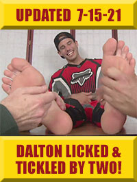 Jock Foot Fantasy - Dalton's Motocross Feet Tickled & Worshiped By Two!